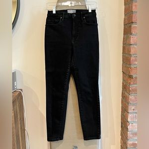 Everlane Curvy Authentic Stretch High-Rise Skinny Jean, Black, Size 28